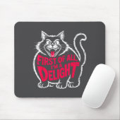 Tapis De Souris First Of All I'm A Delight Roaring Black Cat Funny (Avec souris)