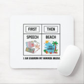 Tapis De Souris First Speech Then Beach Funny Speech Therapy Summe (Avec souris)