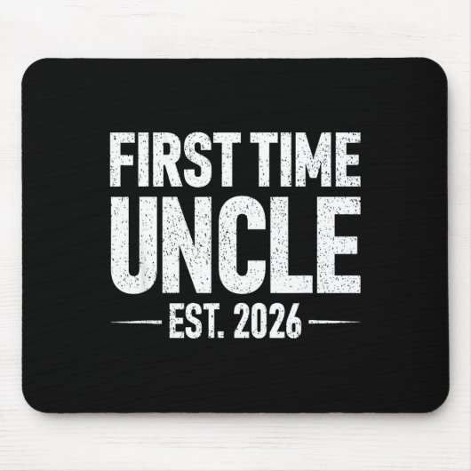 Tapis De Souris First Time Uncle Est. 2026 Funny New Uncle  (Devant)
