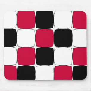 Tapis De Souris Fisheye noir, blanc et rouge par Celeste Sheffey