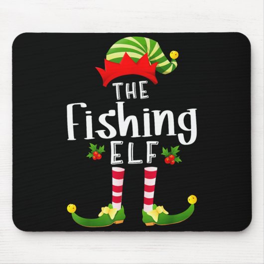 Tapis De Souris Fishing Christmas Elf Matching Pajama X-mas Party (Devant)