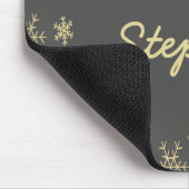 Tapis De Souris Flacons de neige dorés sur gris (Coin)