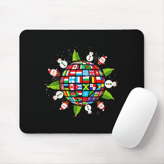 Tapis De Souris Flags Of The World, Xmas Around The Globe (Avec souris)