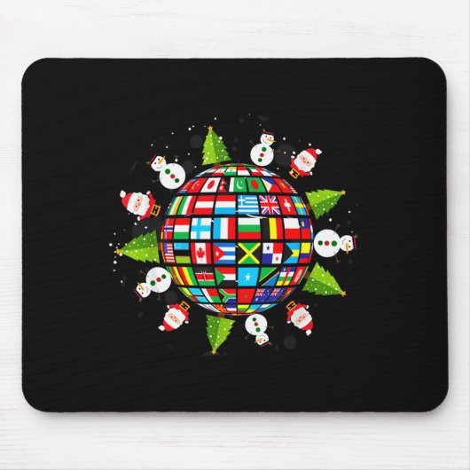 Tapis De Souris Flags Of The World, Xmas Around The Globe (Devant)