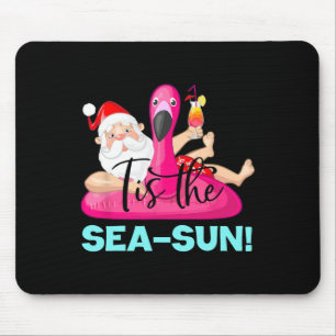 Tapis De Souris Flamant du Père Noël Float C'est La Mer-soleil Noë