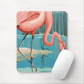 Tapis De Souris Flamant Rétro (Avec souris)