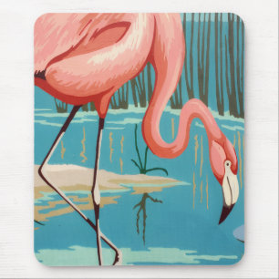 Tapis De Souris Flamant Rétro