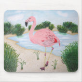 Tapis De Souris Flamant rose dans le marais Mousepad (Devant)