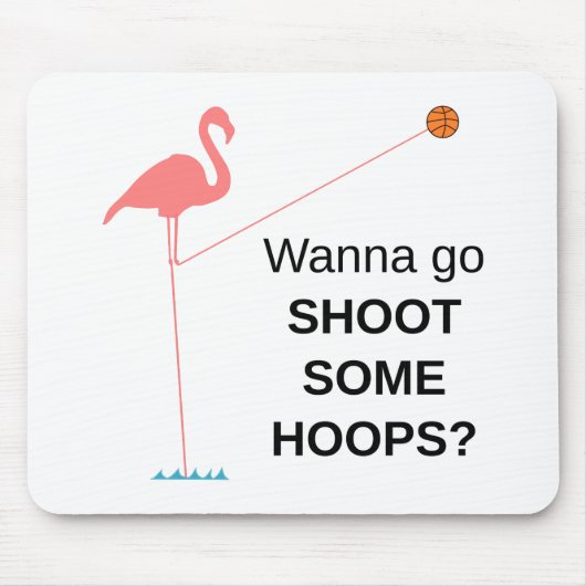 Tapis De Souris Flamant rose de basket-ball Mousepad (Devant)