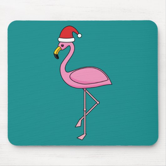 Tapis De Souris Flamant rose de Noël avec Santa Hat (Devant)