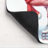 Tapis De Souris Flamant rose de Noël Patinage sur glace (Coin)
