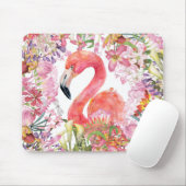 Tapis De Souris Flamant rose en Jungle Fleur - Motif d'été (Avec souris)