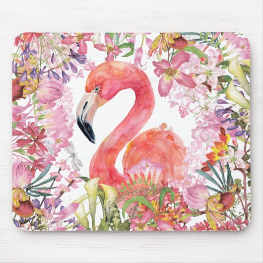 Tapis De Souris Flamant rose en Jungle Fleur - Motif d'été (Devant)