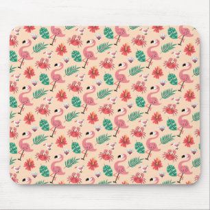 Tapis De Souris Flamant Rose Été Motif Tropical