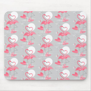 Tapis De Souris Flamant rose Love Tuile mousepad horizontal