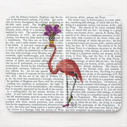 Tapis De Souris Flamant rose Mardi Gras Complet (Devant)
