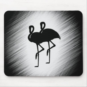 Tapis De Souris Flamant rose noir et blanc