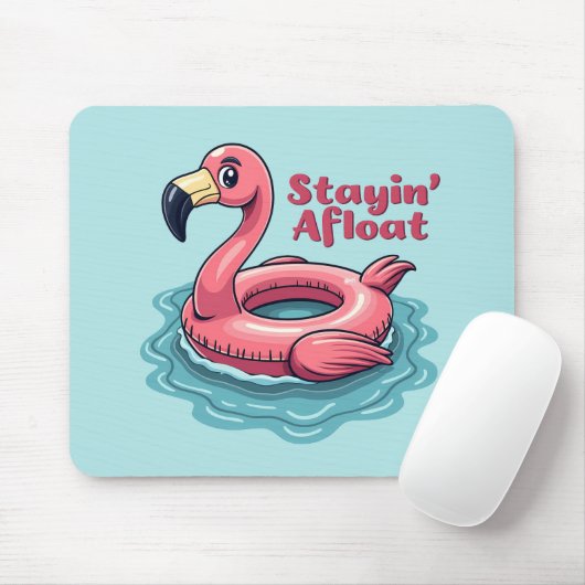 Tapis De Souris Flamant rose rétro Flotte drôle été (Avec souris)