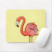 Tapis De Souris Flamant rose rose (Avec souris)
