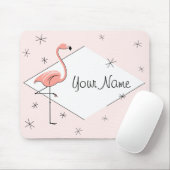 Tapis De Souris Flamant rose rose diamant Nom mousepad (Avec souris)