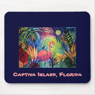 Tapis De Souris Flamant rose rose - île de Captiva, la Floride