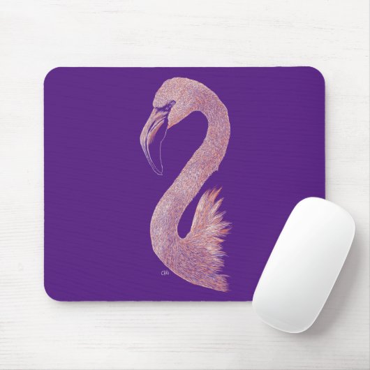 Tapis De Souris Flamant rose rose Mousepad (Avec souris)