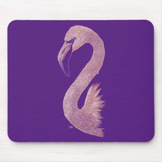 Tapis De Souris Flamant rose rose Mousepad (Devant)