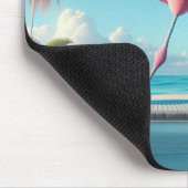 Tapis De Souris Flamant rose rose portant des Baskets (Coin)