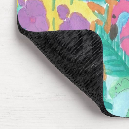 Tapis De Souris Flamant rose Tropical Jungle Motif (Coin)