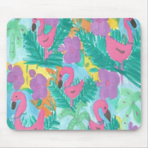 Tapis De Souris Flamant rose Tropical Jungle Motif