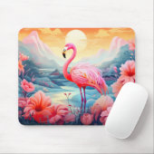 Tapis De Souris Flamant Tropical avec Fleurs (Avec souris)