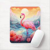 Tapis De Souris Flamant Tropical avec Fleurs (Avec souris)