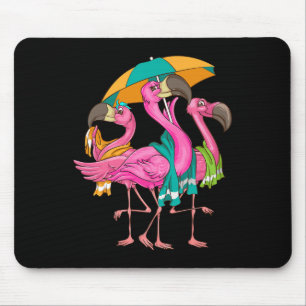 Tapis De Souris Flamants de plage drôles avec serviettes Oiseau d'