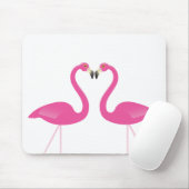 Tapis De Souris Flamants roses de baiser rose Mousepad (Avec souris)