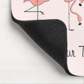 Tapis De Souris Flamants roses Groupe rose "Texte" mousepad (Coin)