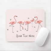 Tapis De Souris Flamants roses Groupe rose "Texte" mousepad (Avec souris)