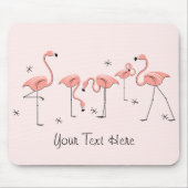 Tapis De Souris Flamants roses Groupe rose "Texte" mousepad (Devant)