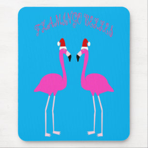 Tapis De Souris Flamants roses lesbiennes de Noël Flamant rose Bel