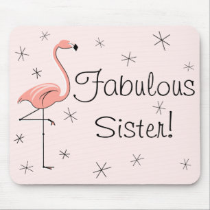 Tapis De Souris Flamants roses rose "Fabulous Sister" mousepad