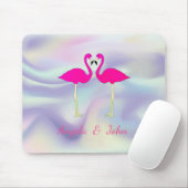 Tapis De Souris Flamants roses roses dans l'amour Holographique (Avec souris)