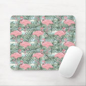 Tapis De Souris Flamants roses roses mignons Palm Leafs Motif d'ar (Avec souris)
