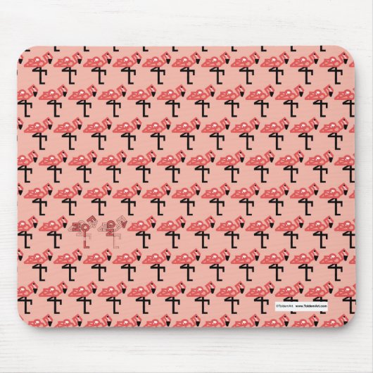 Tapis De Souris Flamants roses roses Mousepad (Devant)