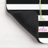 Tapis De Souris Flamants roses roses, noirs, bandes blanches Perso (Coin)