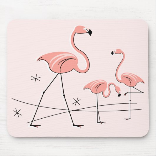 Tapis De Souris Flamants roses Trio rose 2 mousepad (Devant)