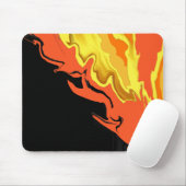 Tapis De Souris Flames la nuit (Avec souris)