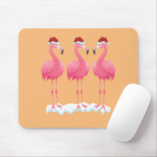Tapis De Souris Flamingo Lover Xmas Lighting Santa Pink Flamingos