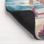 Tapis De Souris Flamingo Wearing Winter Boots and Scarf (Coin)