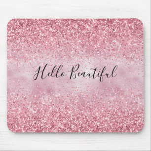 Tapis De Souris Flamme de Parties scintillant de verre rose