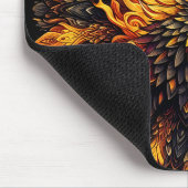 Tapis De Souris Flamme Phoenix Circulaire Graphique (Coin)