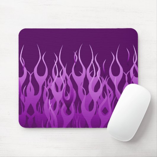 Tapis De Souris Flammes de course violet cool (Avec souris)